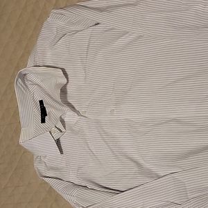EUC Synrgy Dress Shirt White Thin Black Stripes 3XL